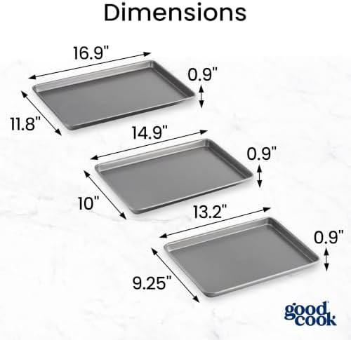 GoodCook Nonstick Baking Sheet Set, 3-Piece