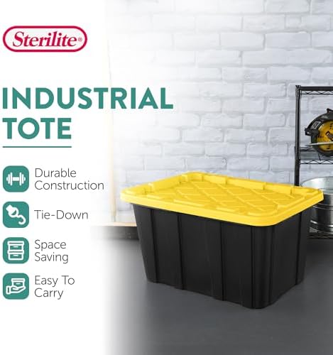 Sterilite 27 Gallon Industrial Storage Tote – 4 Pack