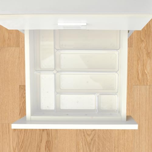 Manalete 15-Piece Clear Plastic Drawer Organizer Set