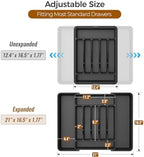 ukeetap Extra Large Expandable Silverware Organizer, Black - image 3