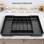ukeetap Extra Large Expandable Silverware Organizer, Black - image 4