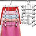 6-Tier Pants Hangers with Clips – Space-Saving Closet Organizer