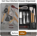 ukeetap Extra Large Expandable Silverware Organizer, Black - image 6