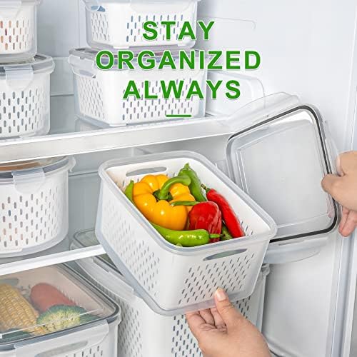 Freshmage 5-Piece Fruit & Produce Storage Containers with Colanders - image 5