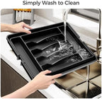 ukeetap Extra Large Expandable Silverware Organizer, Black - image 5