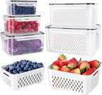 Freshmage 5-Piece Fruit & Produce Storage Containers with Colanders
