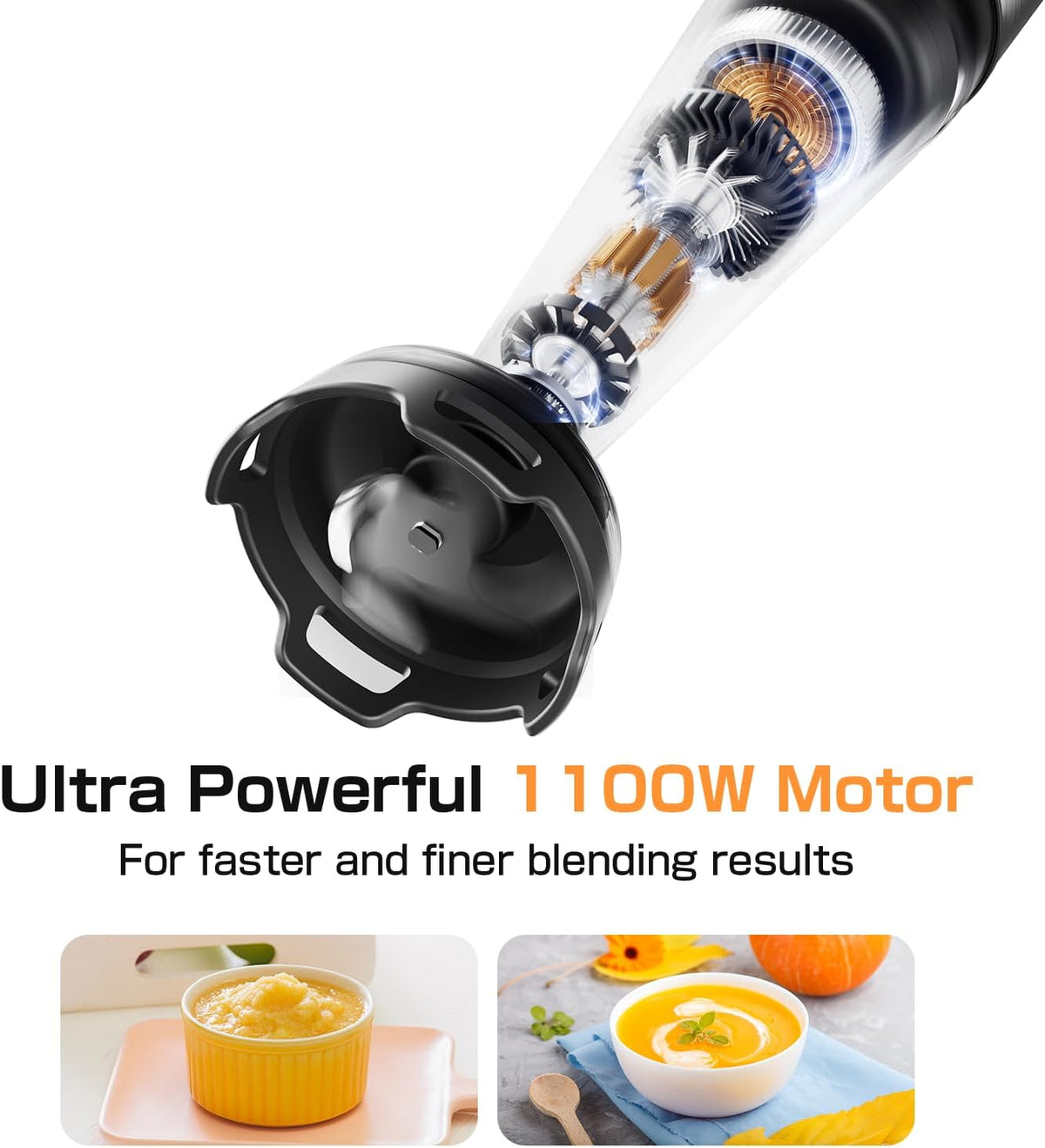Turelar 3-in-1 Immersion Blender Set, 1100W, HB-8805 - image 3