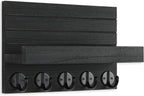 Lwenki Wall-Mount Key & Mail Holder with Shelf, Black - image 2