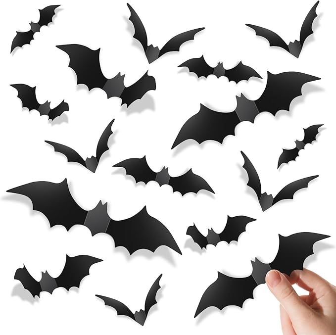 140-Piece 3D Bat Wall Decorations – Halloween Party Décor
