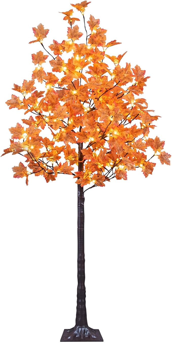 LIGHTSHARE 6FT Lighted Maple Tree with 120 Warm White LEDs
