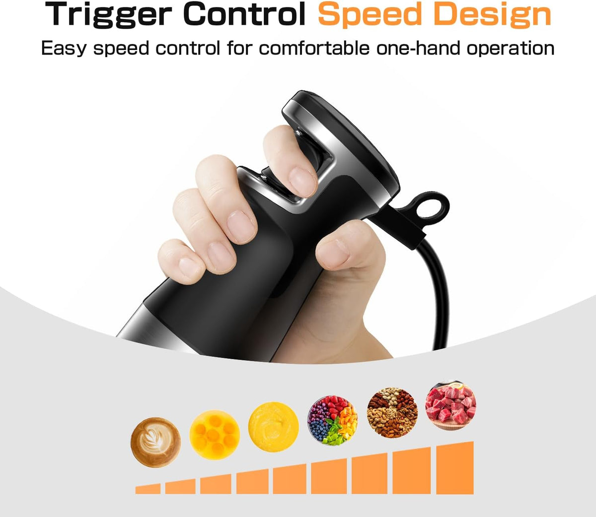 Turelar 3-in-1 Immersion Blender Set, 1100W, HB-8805 - image 2