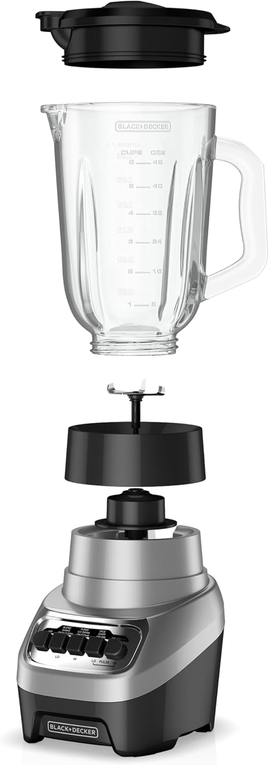 BLACK+DECKER PowerCrush Blender, 6-Cup Glass Jar, 700W, BL1230SG - image 2