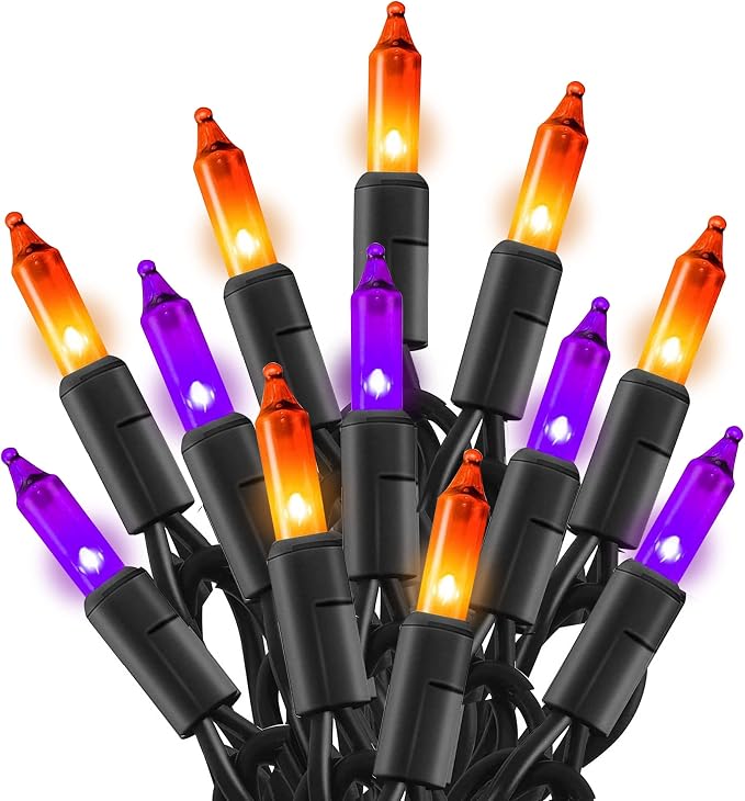 TW SHINE Halloween String Lights – 20FT Purple & Orange