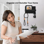 Lwenki Wall-Mount Key & Mail Holder with Shelf, Black - image 6