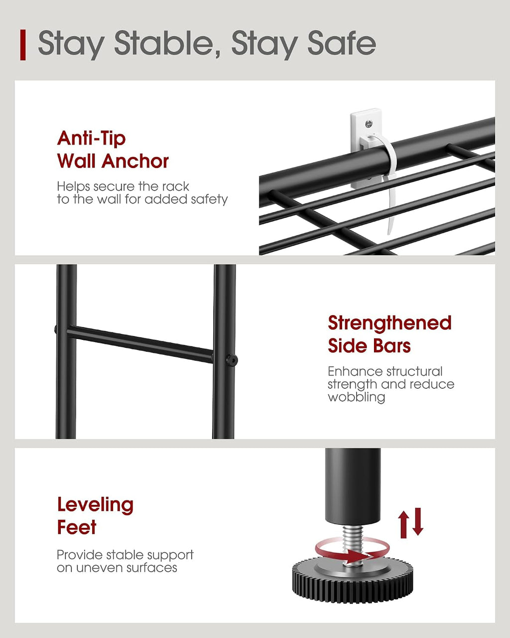 Sakugi 5-Tier Heavy Duty Storage Shelves, Black - image 6