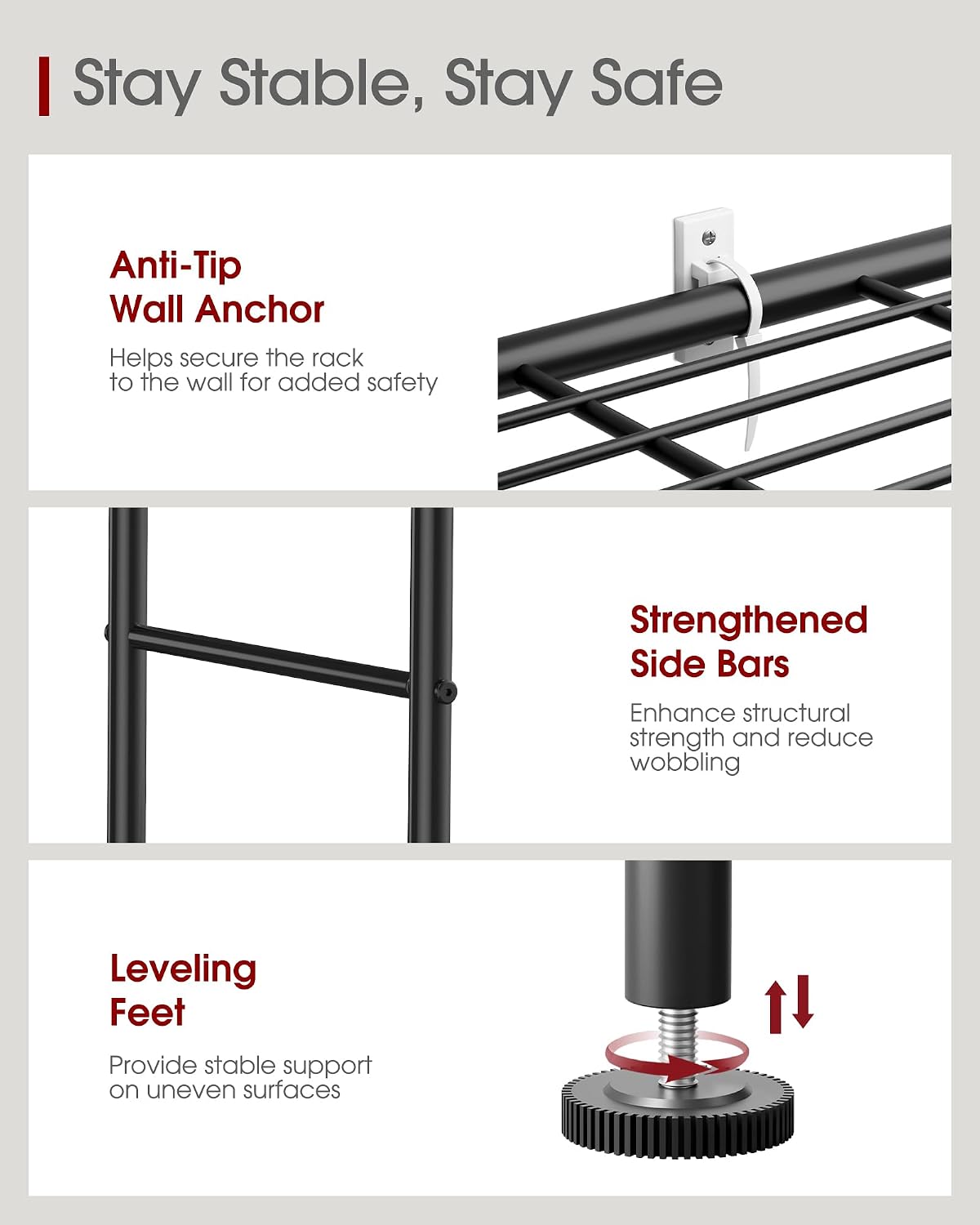 Sakugi 5-Tier Heavy Duty Storage Shelves, Black - image 6