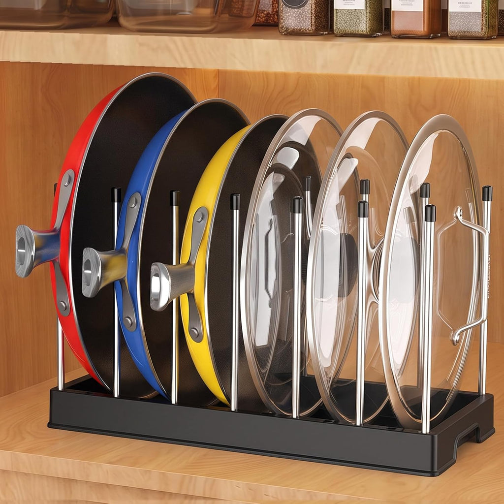 Lifewit Pot Lid & Pan Organizer with 7 Dividers, Black - image 2