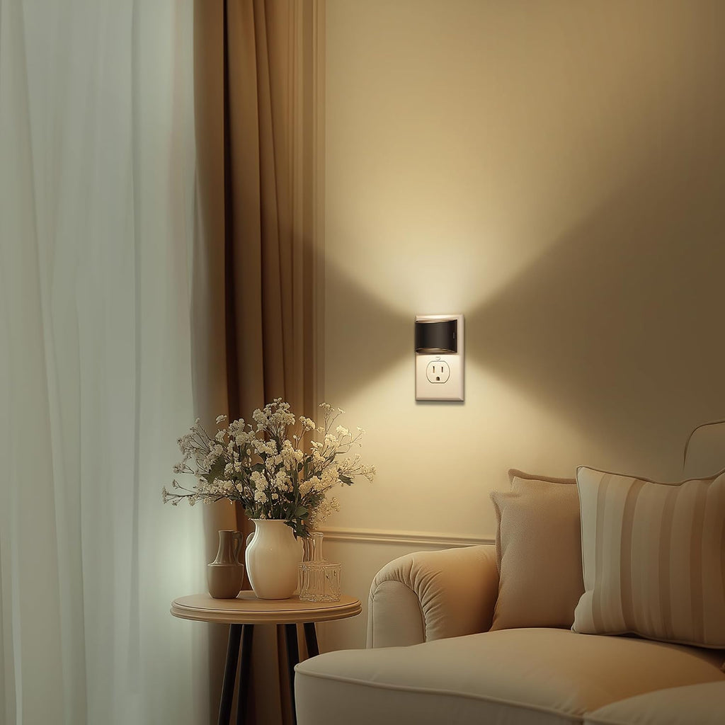 DORESshop Dimmable Dusk-to-Dawn LED Night Lights, 3000K, 2-Pack - image 7