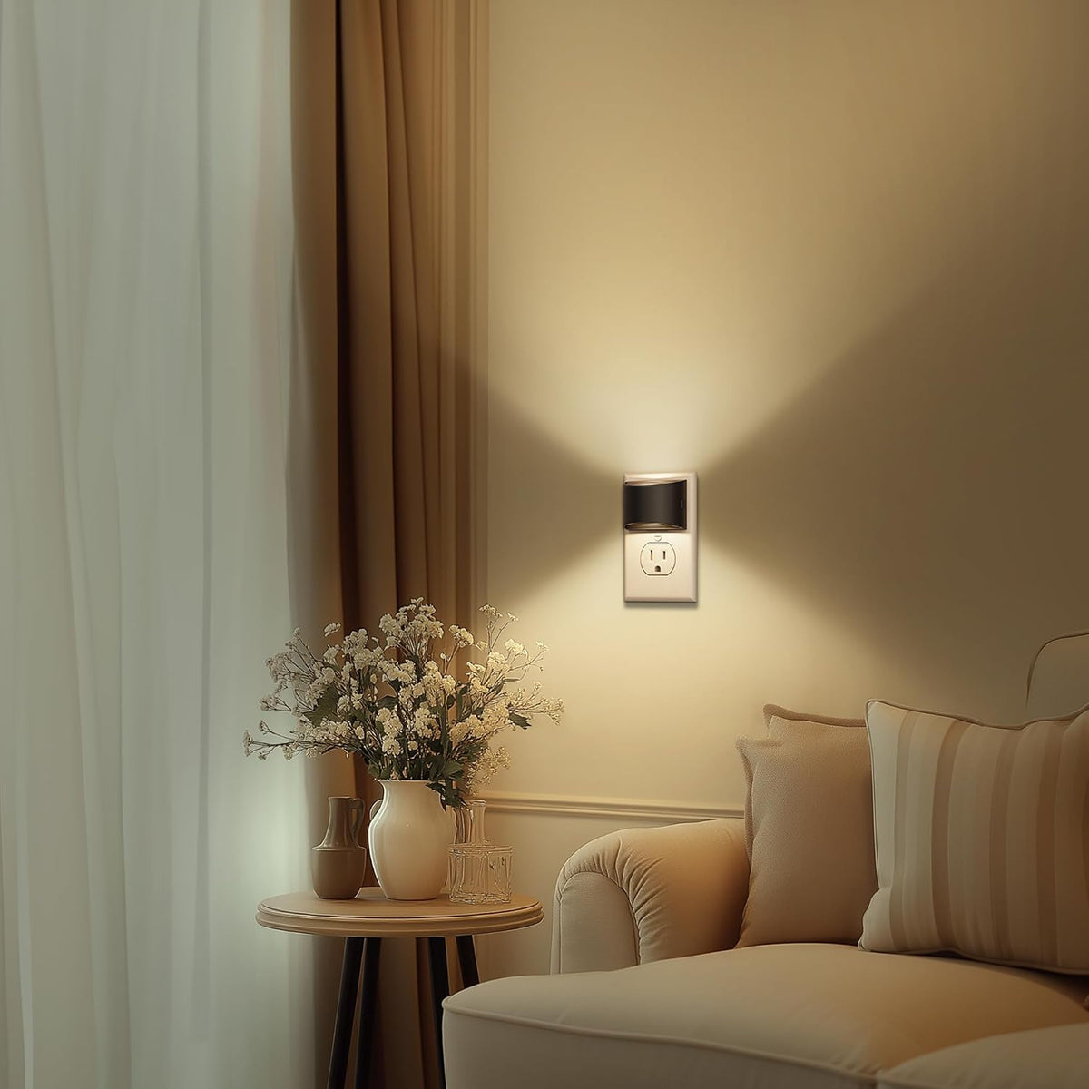 DORESshop Dimmable Dusk-to-Dawn LED Night Lights, 3000K, 2-Pack - image 7
