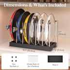 Lifewit Pot Lid & Pan Organizer with 7 Dividers, Black - image 6
