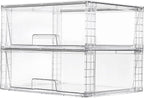 Vtopmart 2-Pack Clear Stackable Storage Drawers