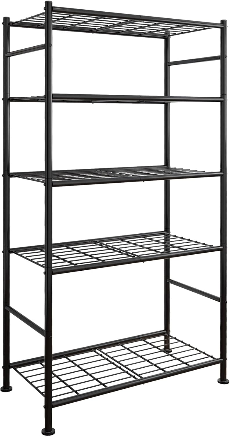 Sakugi 5-Tier Heavy Duty Storage Shelves, Black