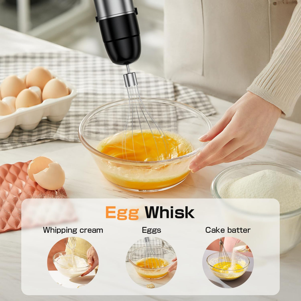 Turelar 3-in-1 Immersion Blender Set, 1100W, HB-8805 - image 4