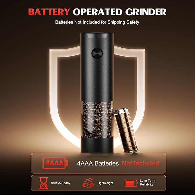 ioion Electric Salt & Pepper Grinder Set – 2 Pack with LED Light