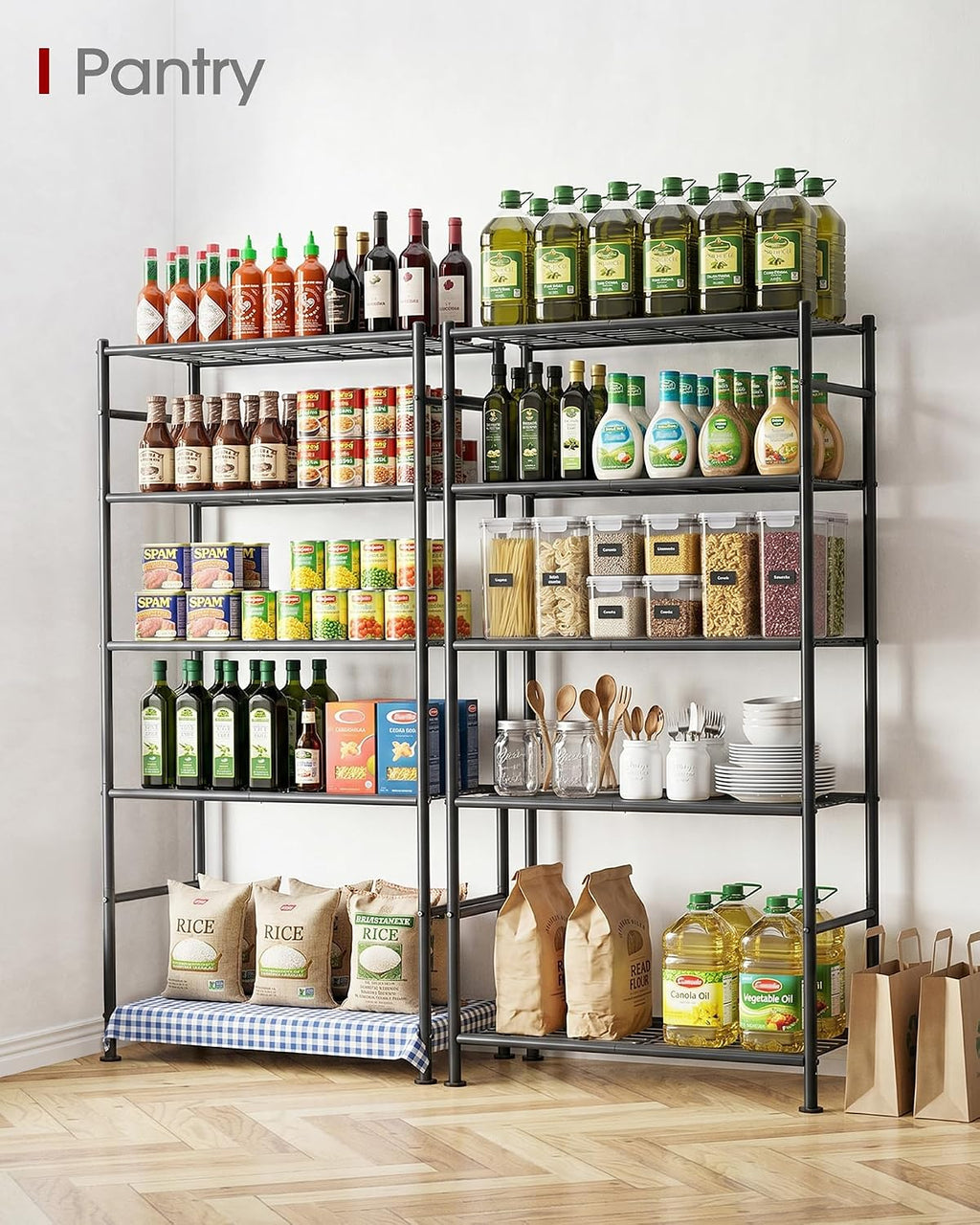 Sakugi 5-Tier Heavy Duty Storage Shelves, Black - image 2