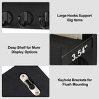 Lwenki Wall-Mount Key & Mail Holder with Shelf, Black - image 3