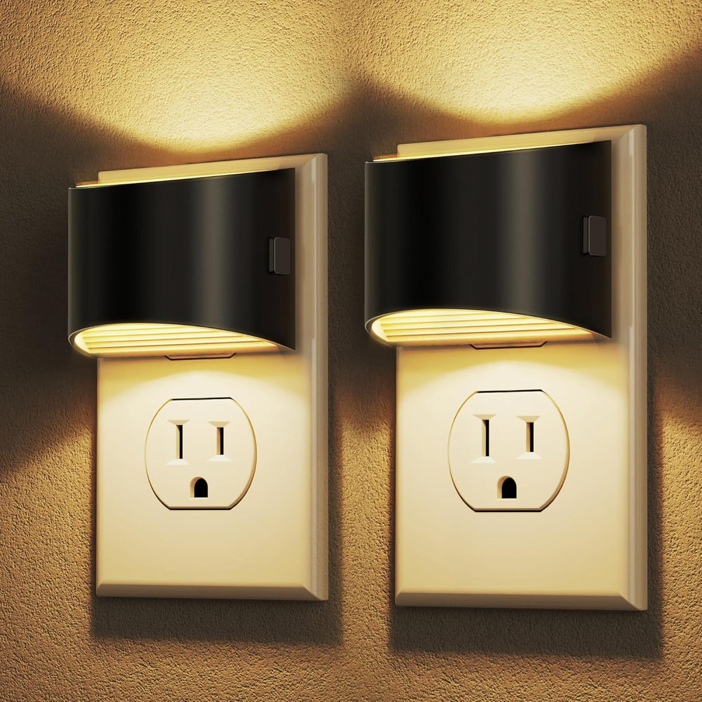 DORESshop Dimmable Dusk-to-Dawn LED Night Lights, 3000K, 2-Pack