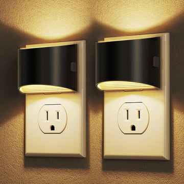 DORESshop Dimmable Dusk-to-Dawn LED Night Lights, 3000K, 2-Pack
