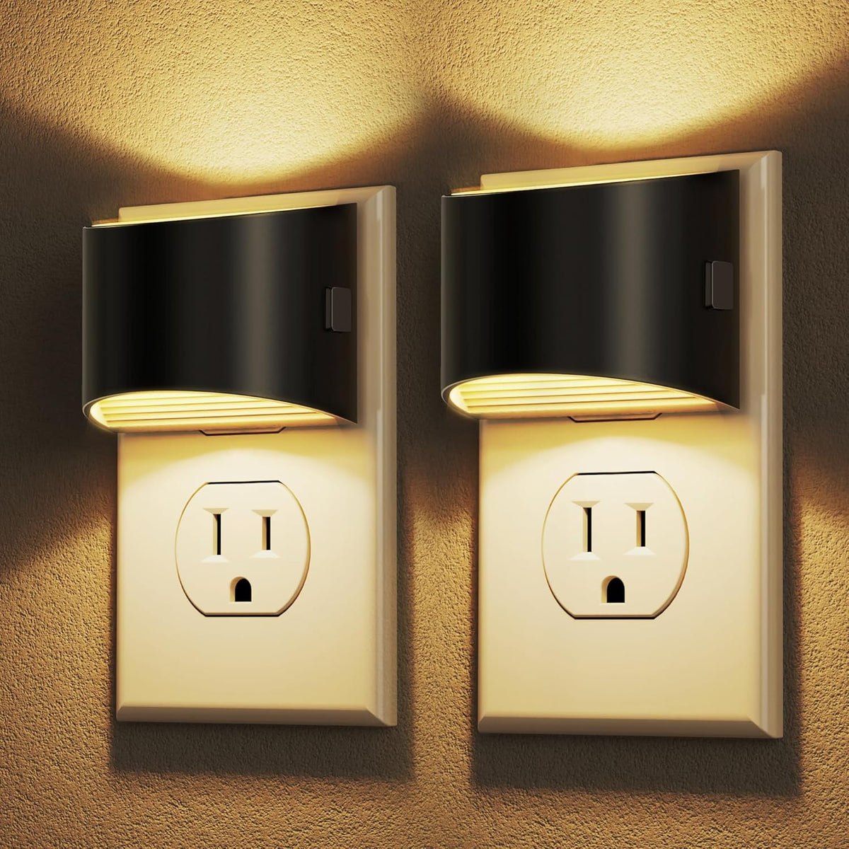 DORESshop Dimmable Dusk-to-Dawn LED Night Lights, 3000K, 2-Pack