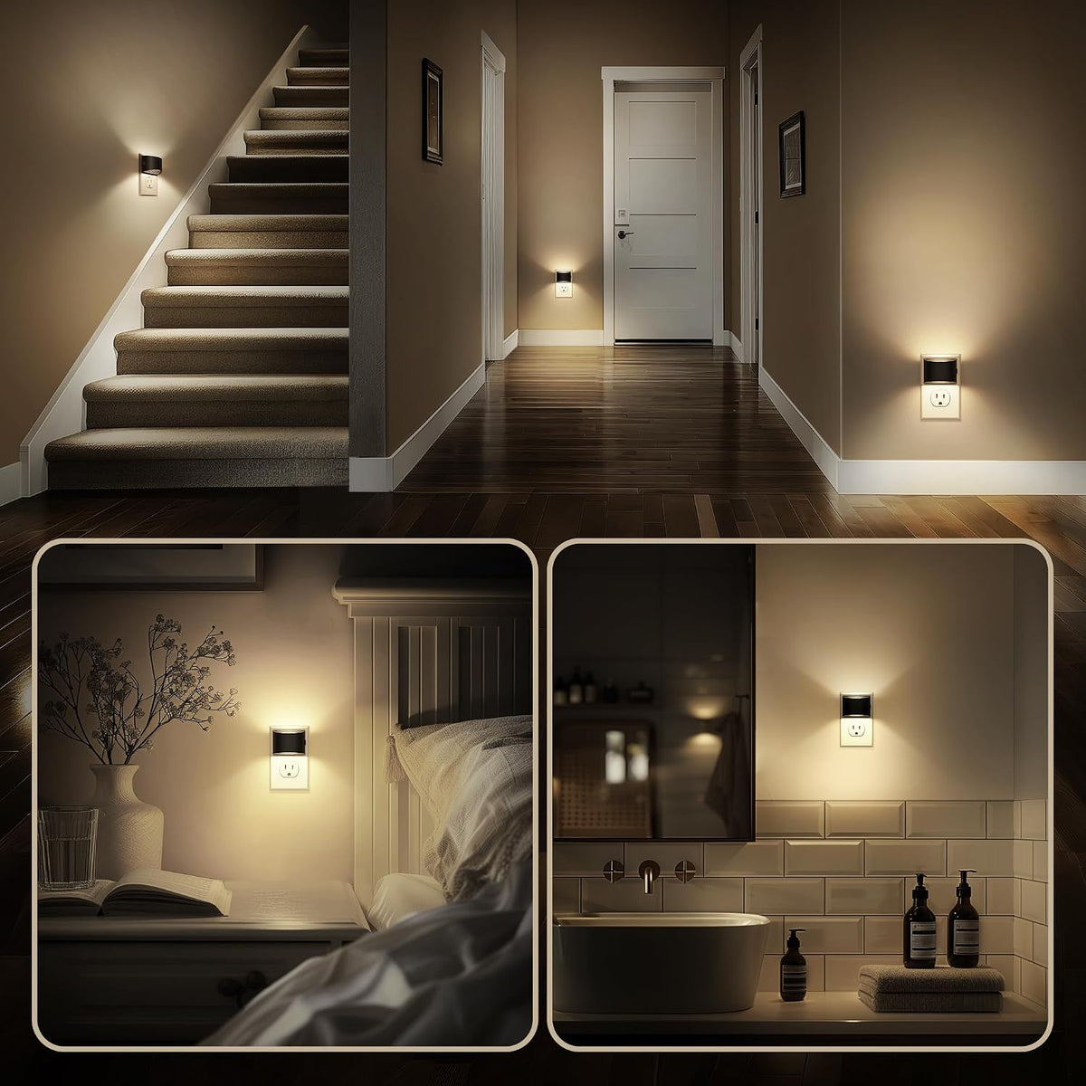 DORESshop Dimmable Dusk-to-Dawn LED Night Lights, 3000K, 2-Pack - image 6