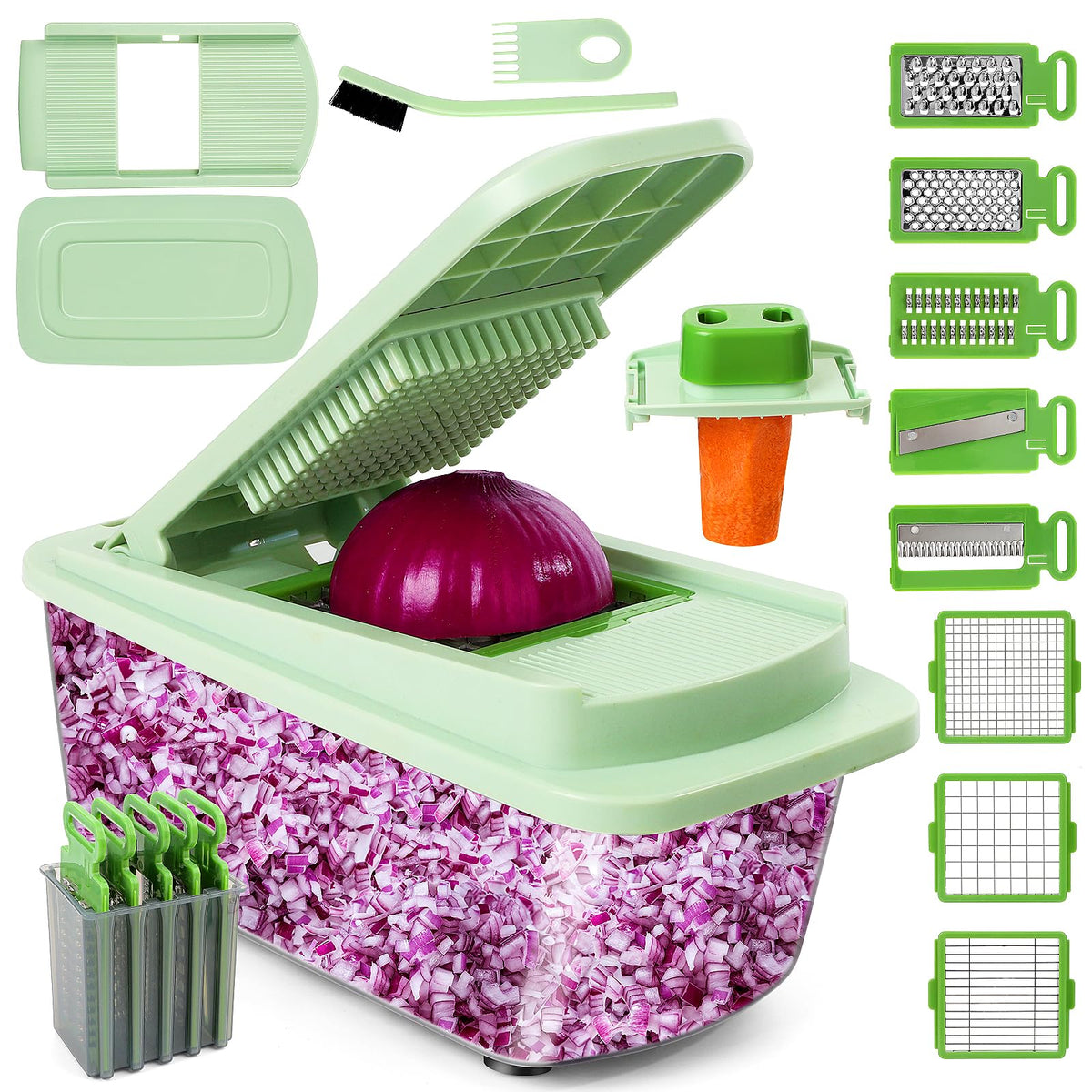 16-in-1 Vegetable Chopper – Mandoline Slicer, Dicer & Grater