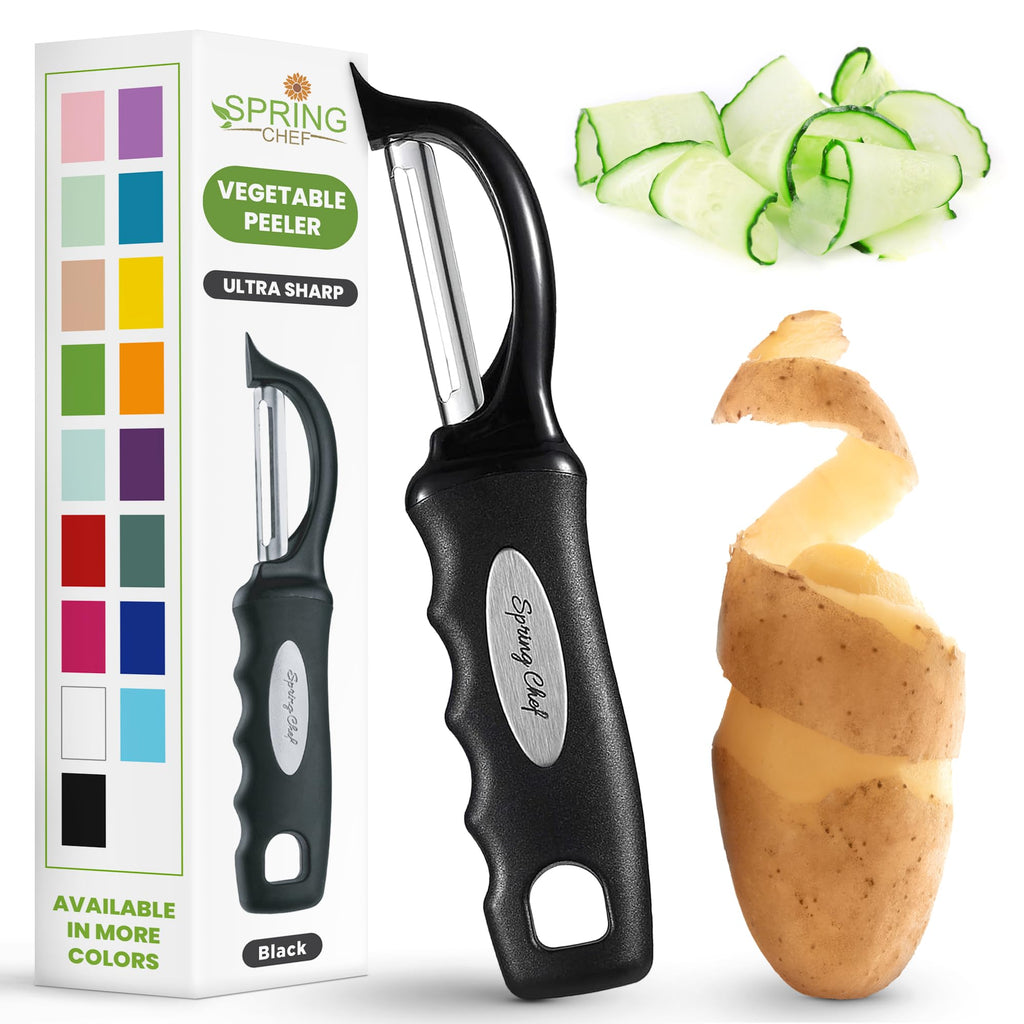 Swivel Vegetable Peeler – Soft Grip Handle, Black