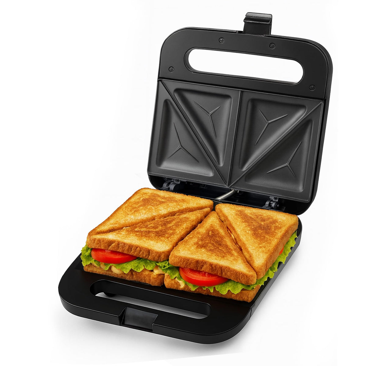 750W Electric Sandwich Maker – Non-Stick Plates, Black