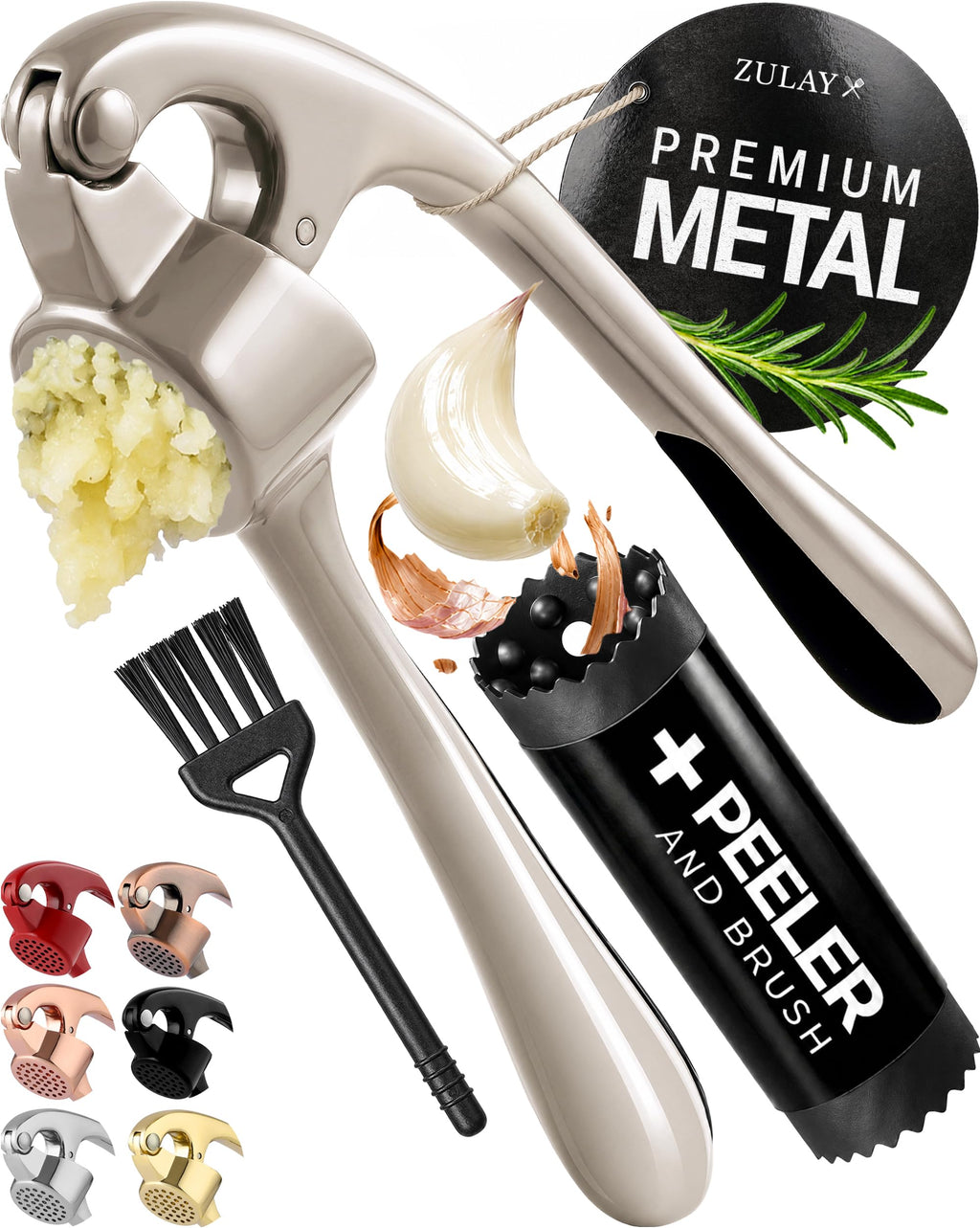 Premium Garlic Press & Mincer Set – Easy-Squeeze, Easy-Clean