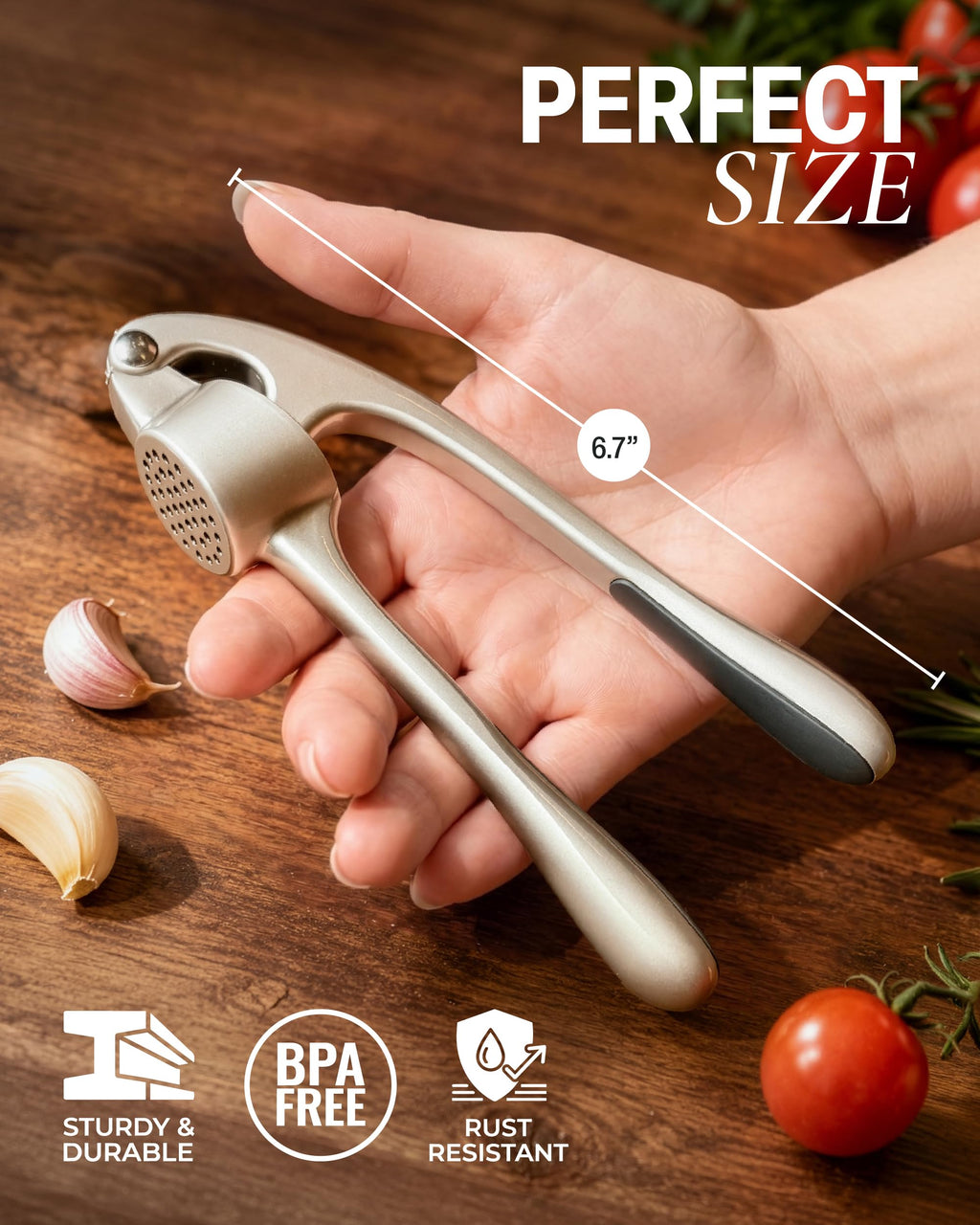 Premium Garlic Press & Mincer Set – Easy-Squeeze, Easy-Clean