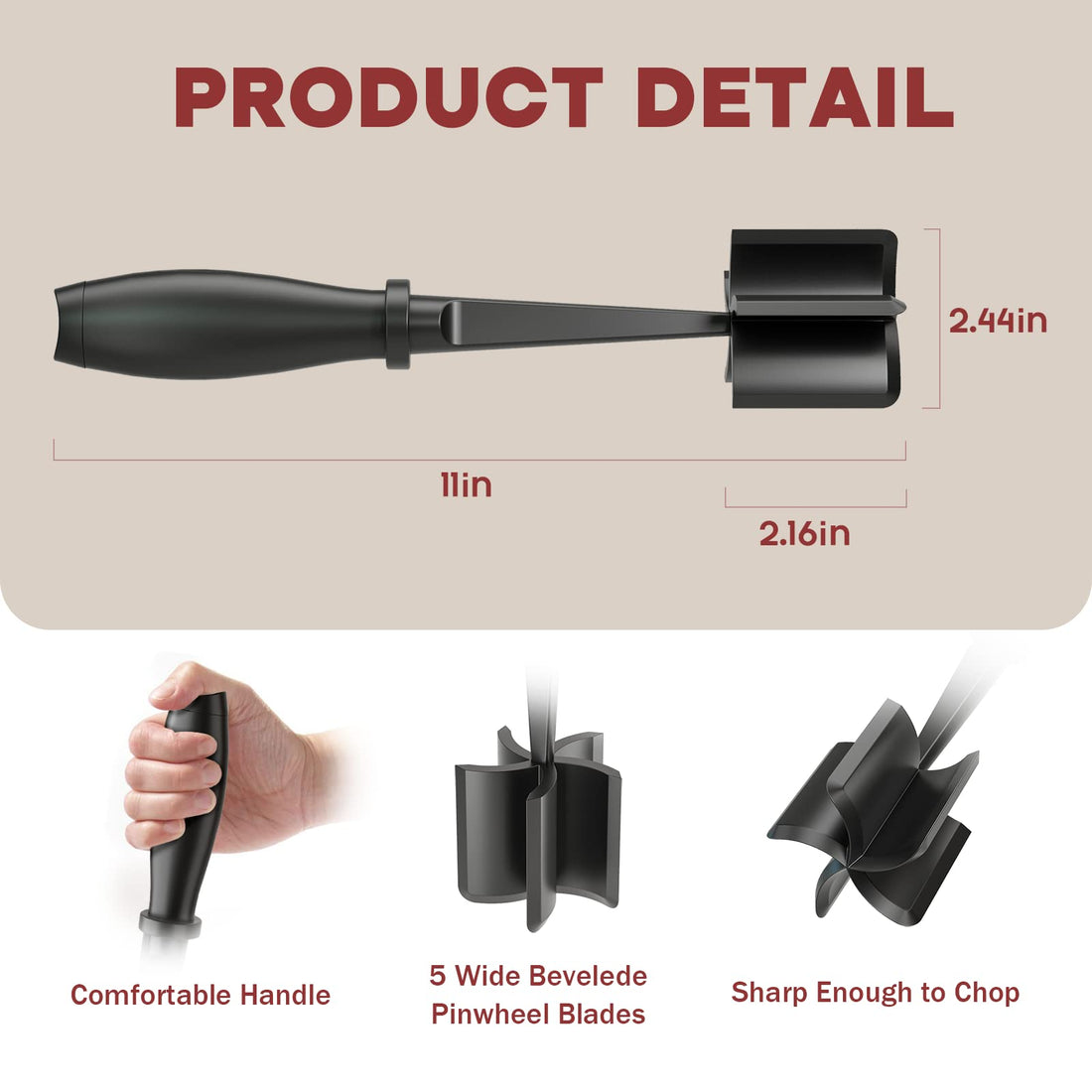 Meat Chopper & Hamburger Grinder – Ground Beef Smasher