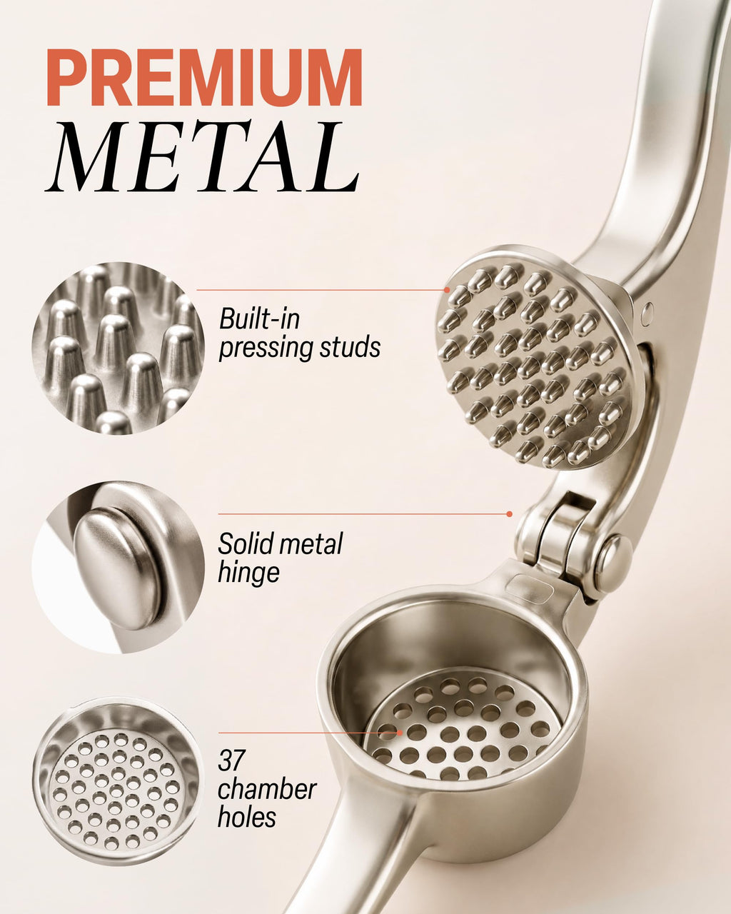 Premium Garlic Press & Mincer Set – Easy-Squeeze, Easy-Clean