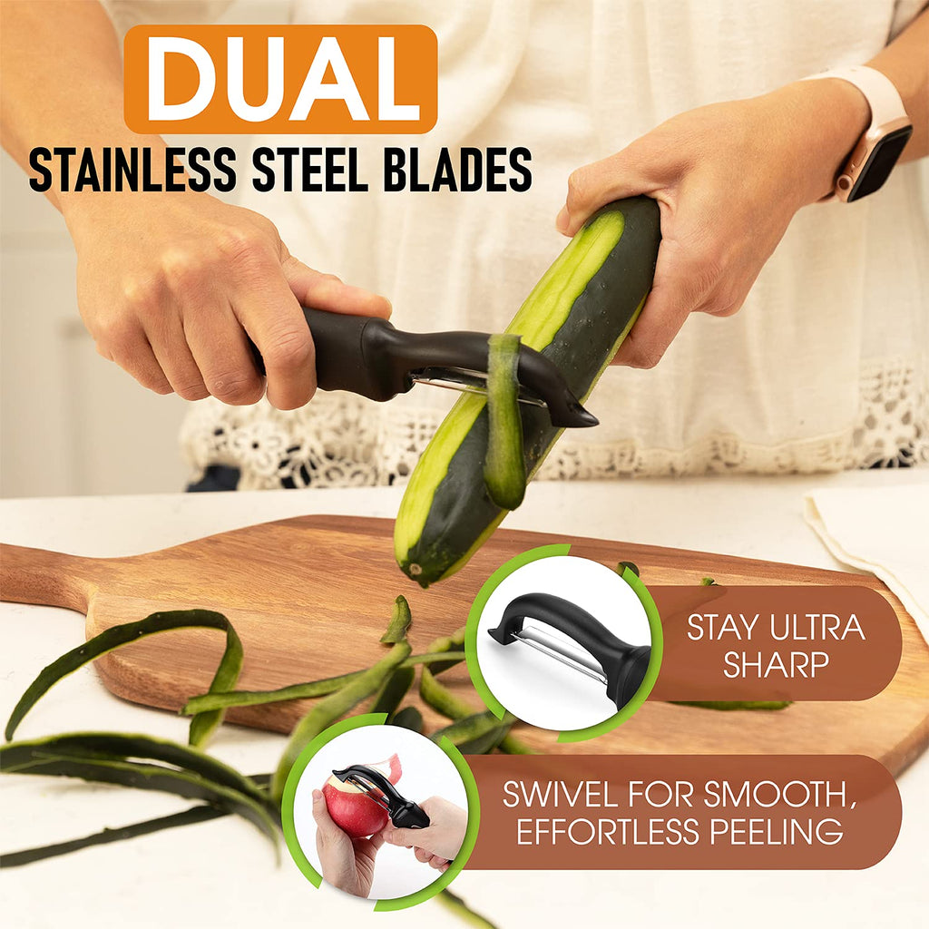 Swivel Vegetable Peeler – Soft Grip Handle, Black
