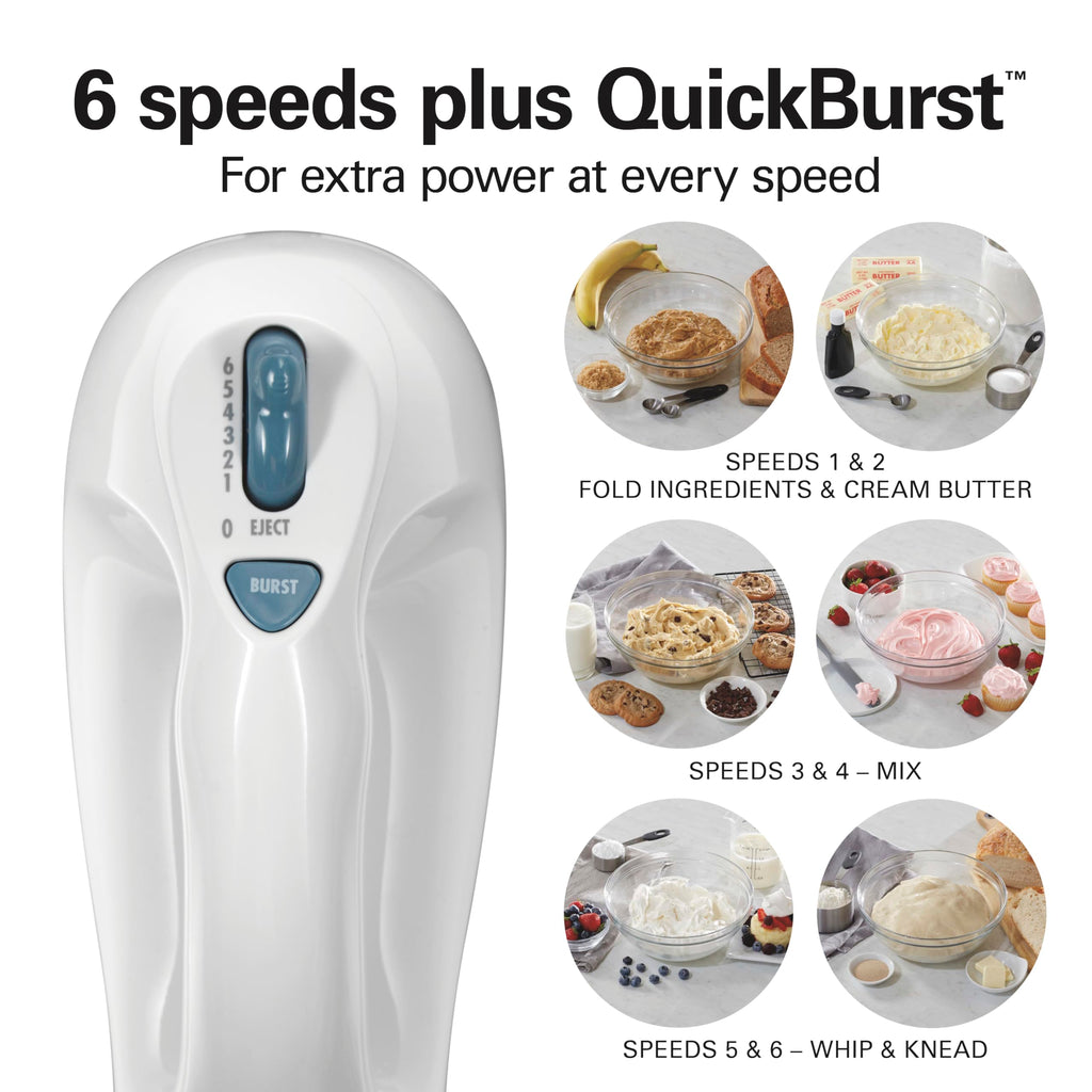 6-Speed Electric Hand Mixer – QuickBurst, Bowl Rest, Kitchen Mixer