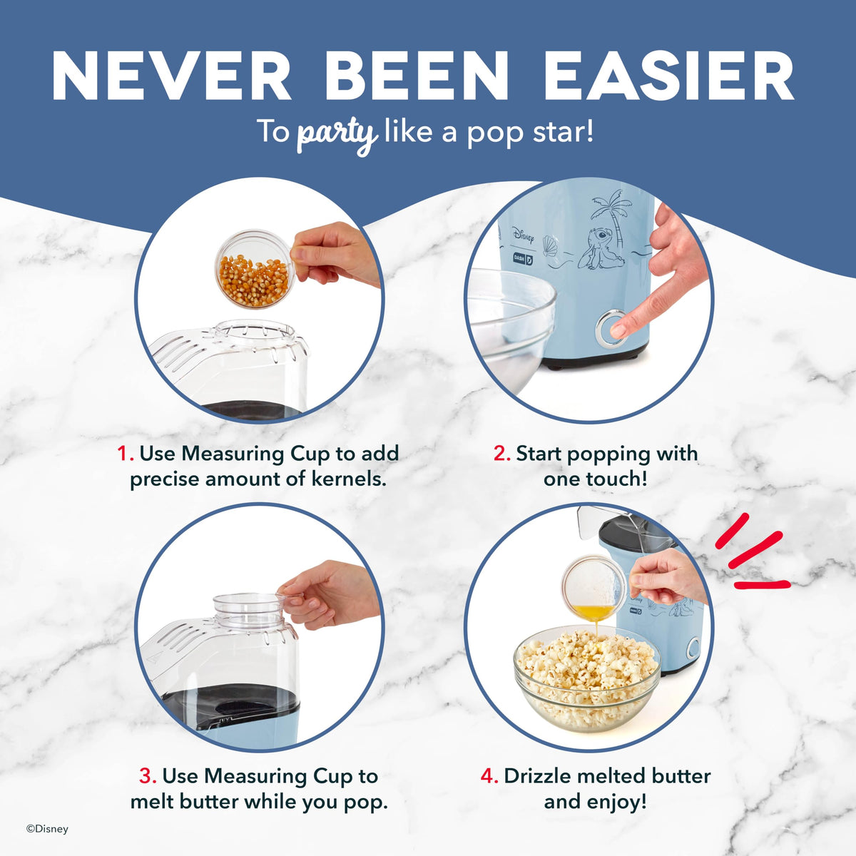 16-Cup Hot Air Popcorn Maker – Oil-Free Popcorn Popper