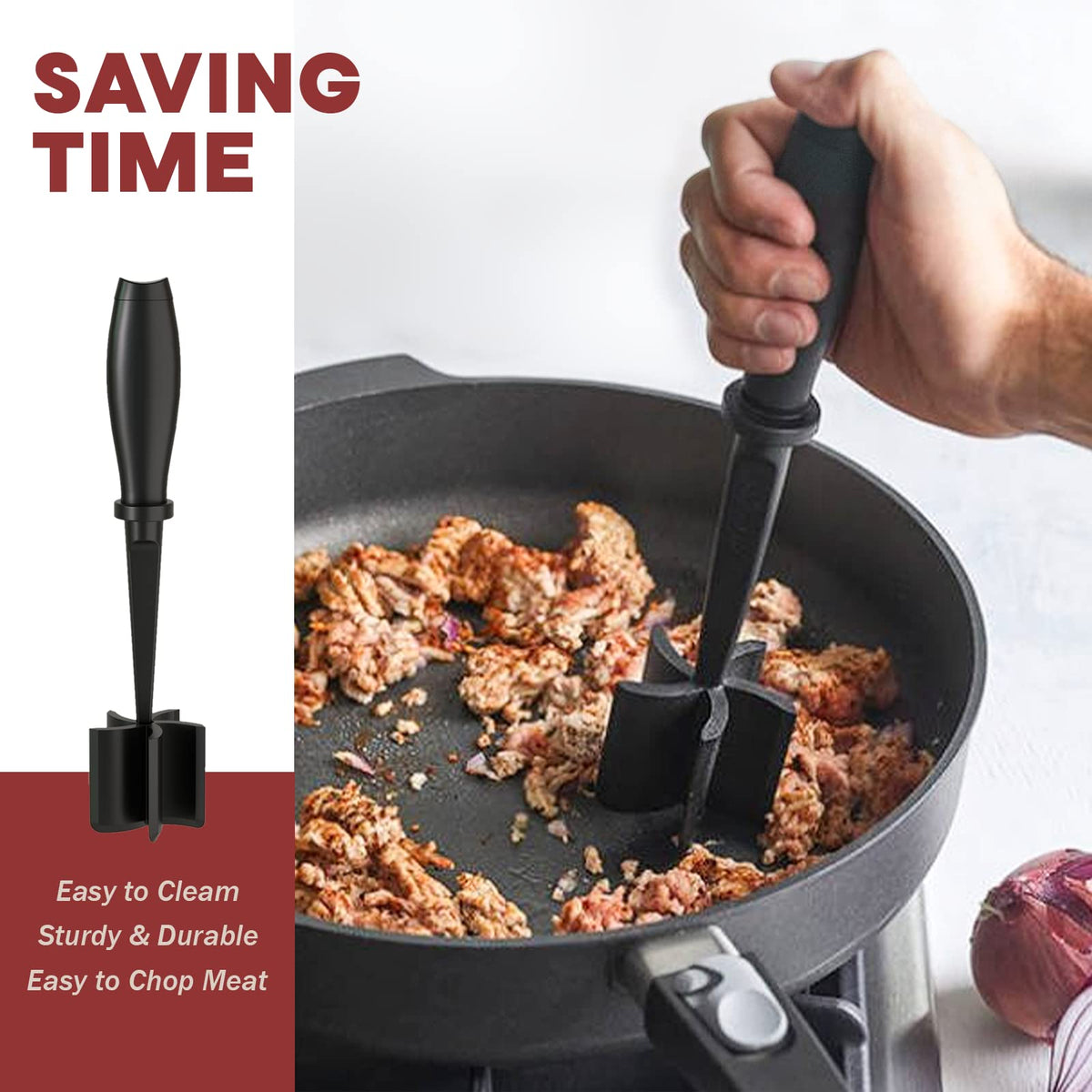 Meat Chopper & Hamburger Grinder – Ground Beef Smasher