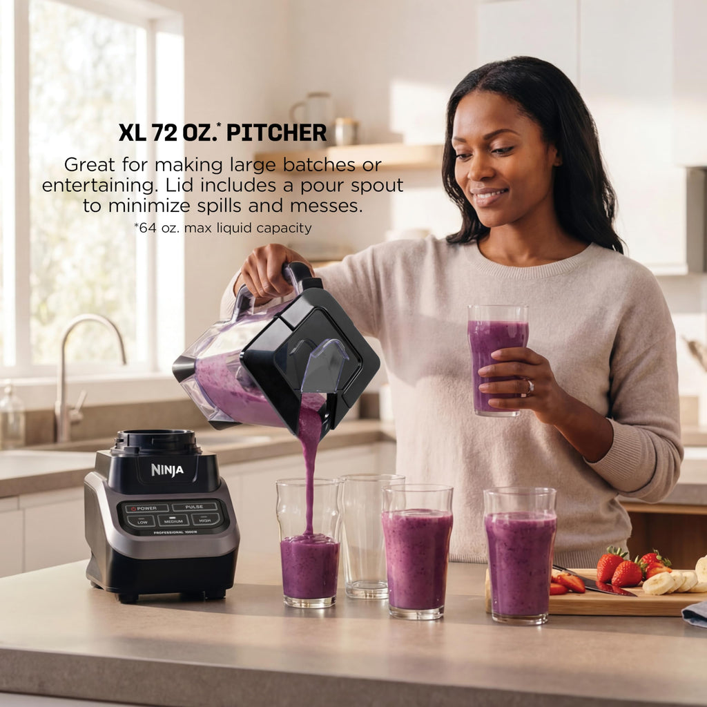 1000W Professional Blender – 72 oz Pitcher, High-Power Blender