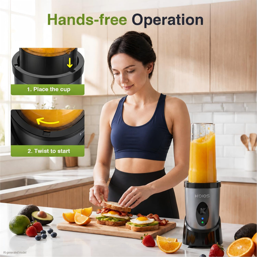 900W Personal Smoothie Blender – 3 To-Go Cups, Portable Juicer