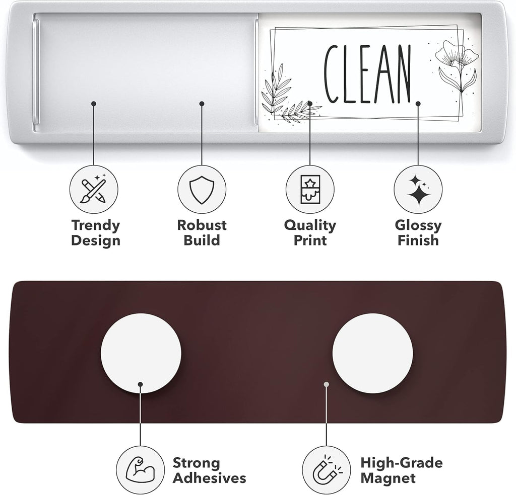 Dishwasher Clean Dirty Magnet – 7 x 2 Inch Kitchen Sign