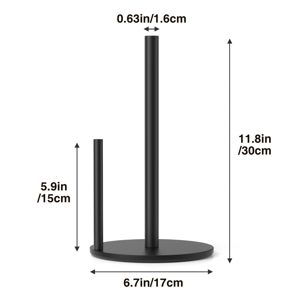 Black Stainless Steel Paper Towel Holder – Countertop Roll Organizer