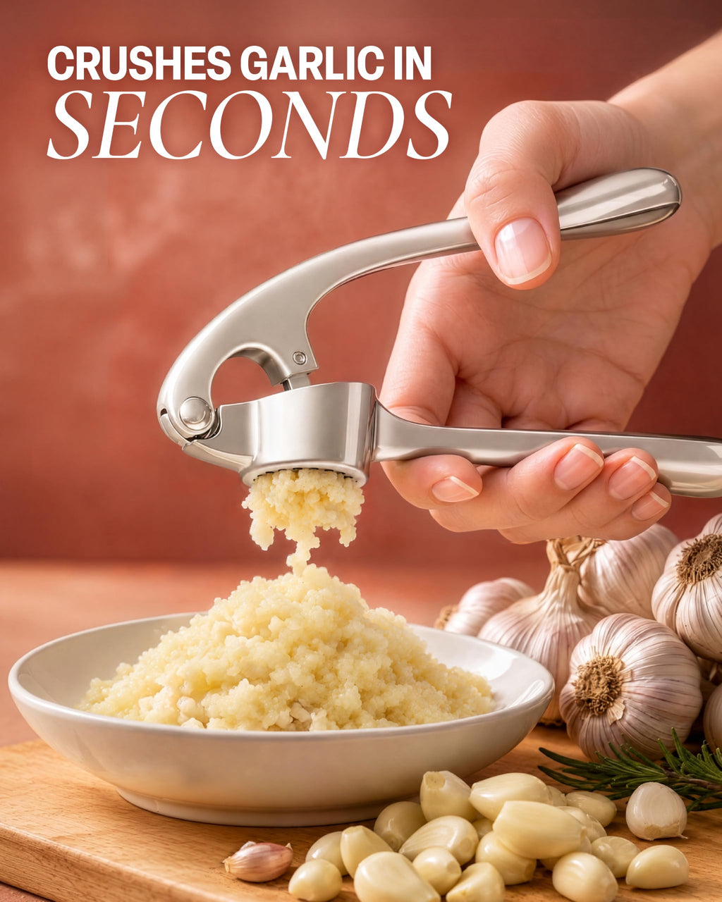 Premium Garlic Press & Mincer Set – Easy-Squeeze, Easy-Clean